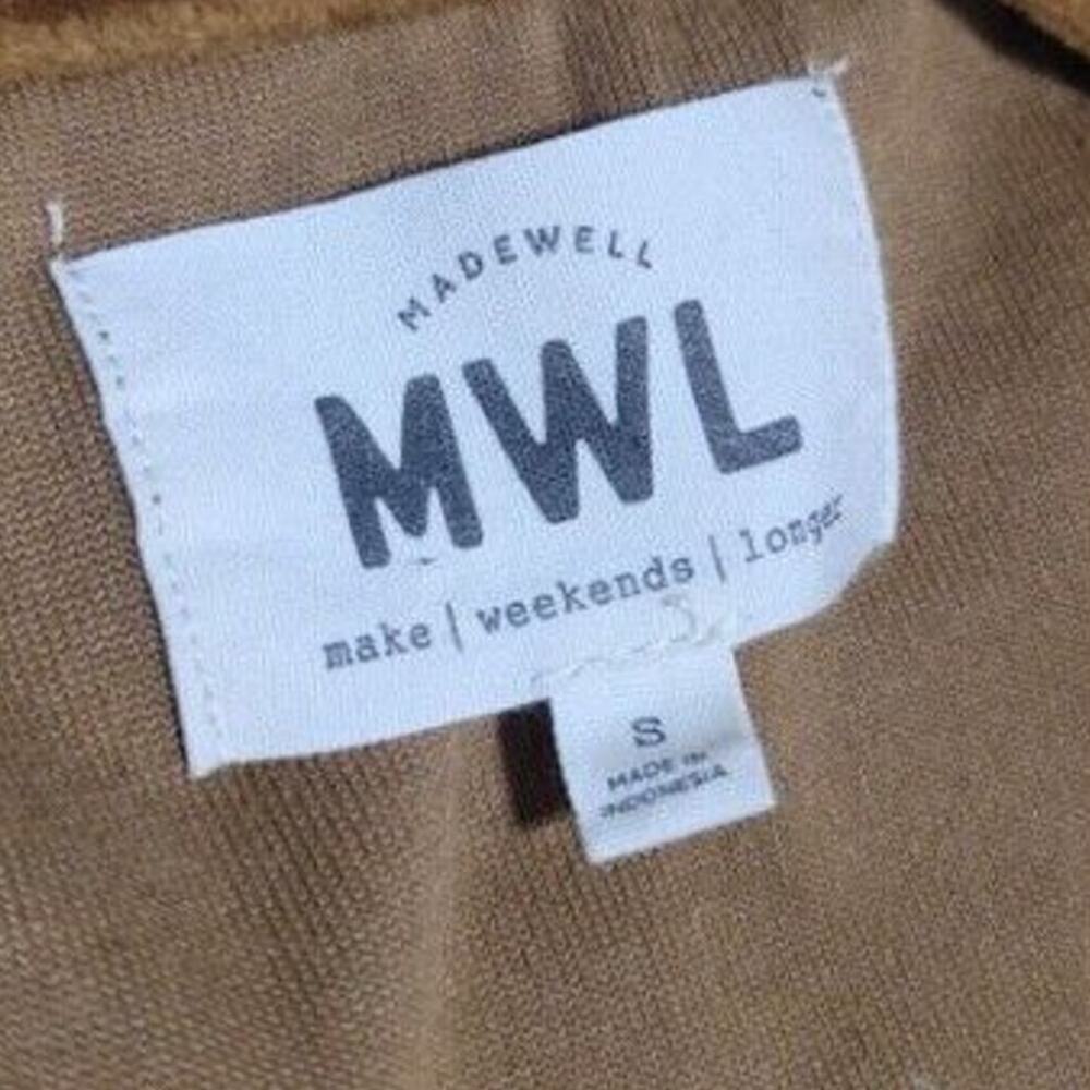 Madewell MWL Velour Velvet Half-Zip Sweatshirt Dried Cedar Brown Size Small - Picture 2 of 8